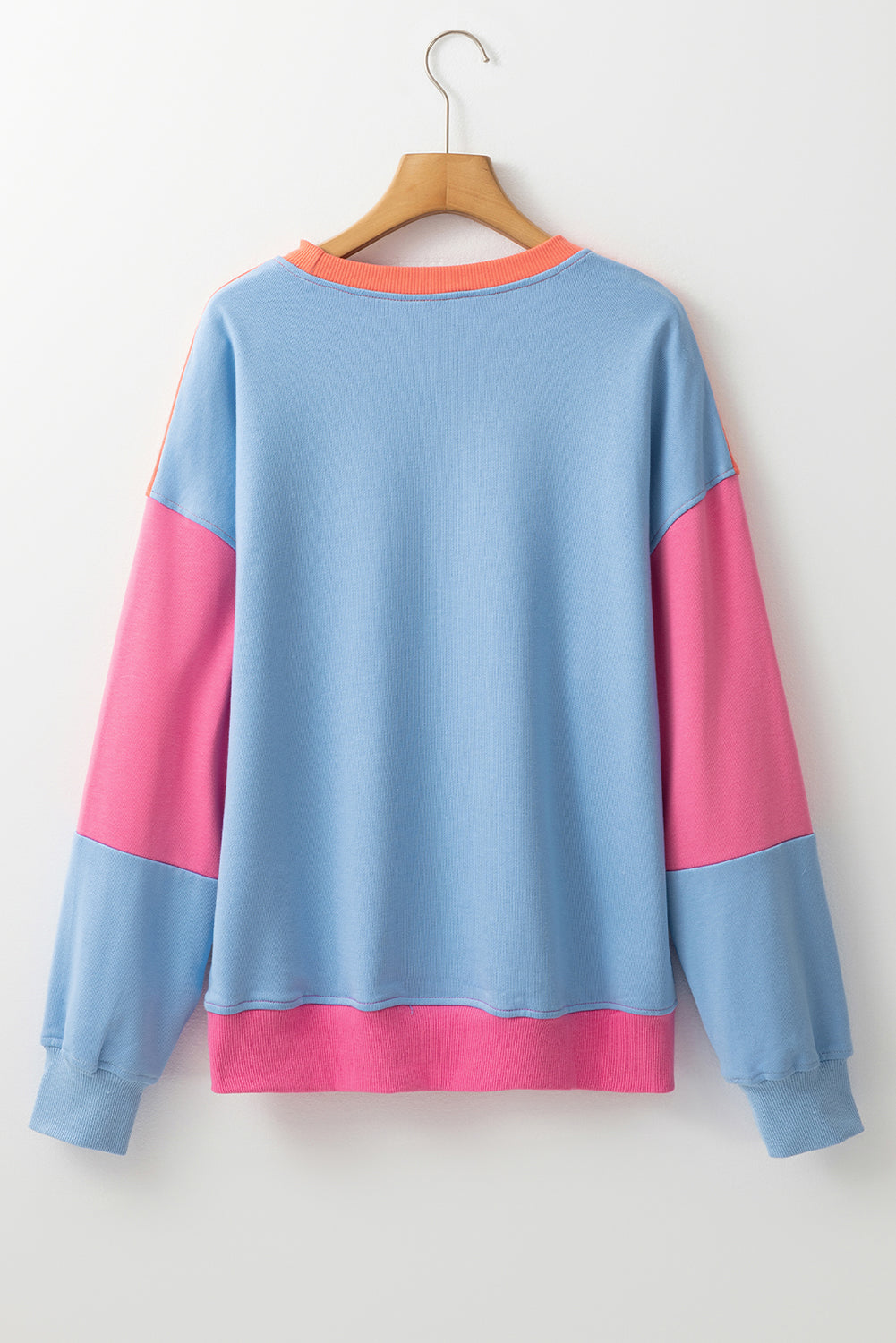 Bright Pink Colorblock Sweatshirt