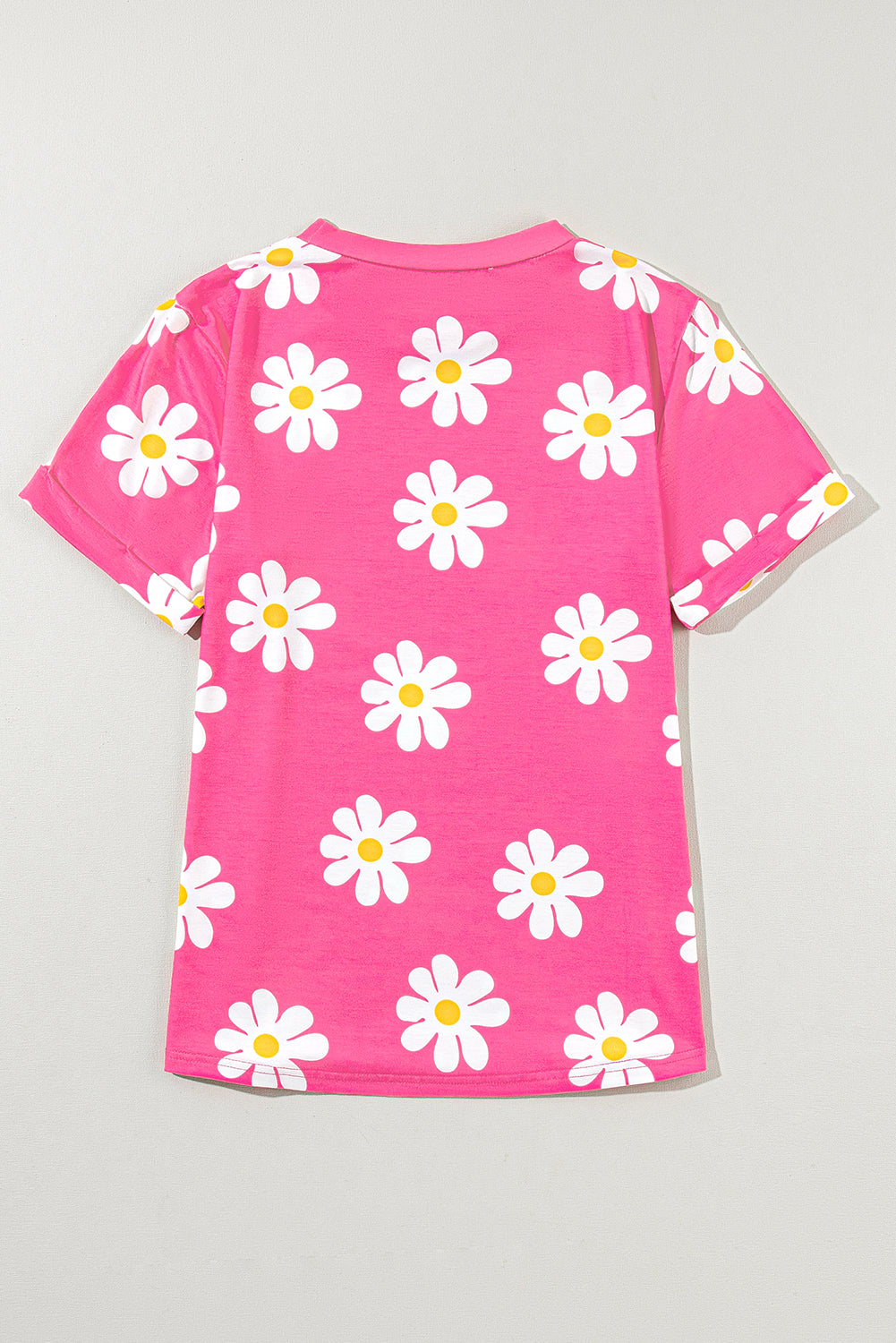 Pink Daisy Printed Crewneck Shirt