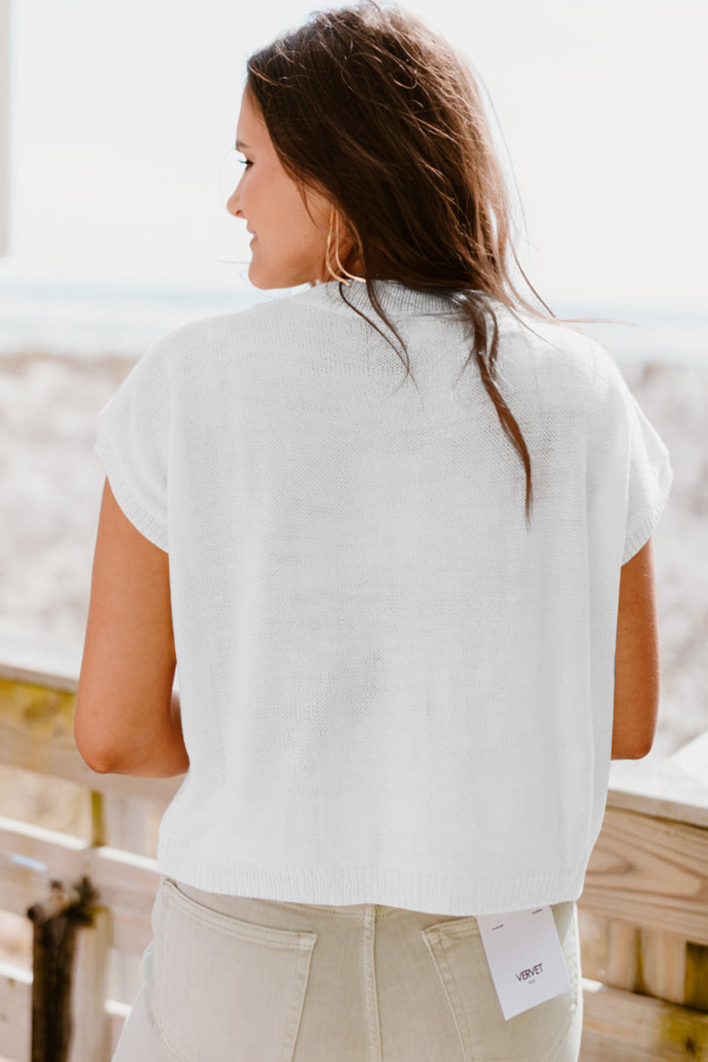 White Multi Crochet Flower Top