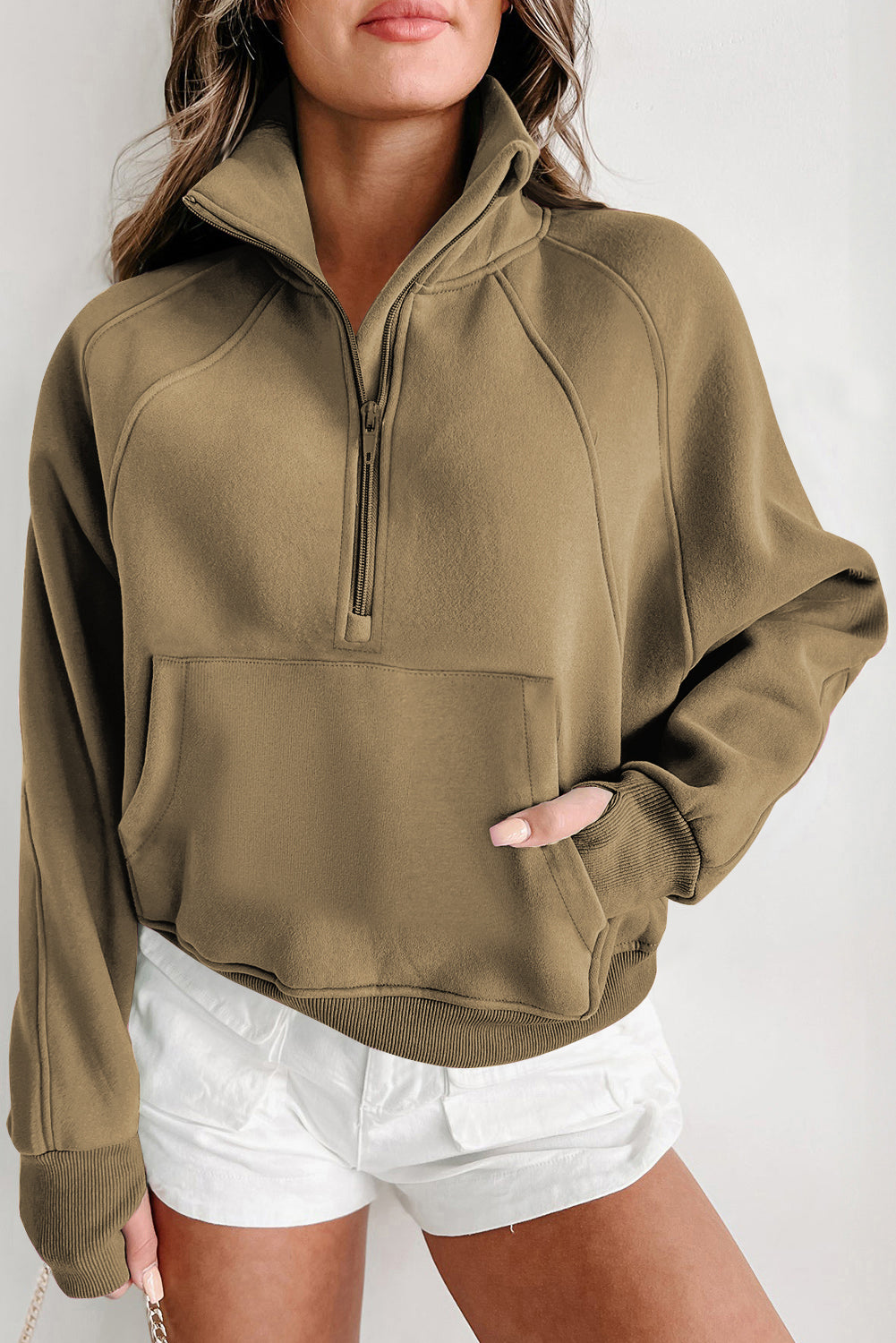 Flamingo Fleece Lined  Sleeve Sweatshirt