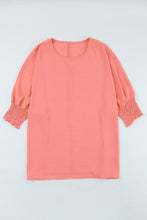 Load image into Gallery viewer, Pink Smocked Wrist Shift Top
