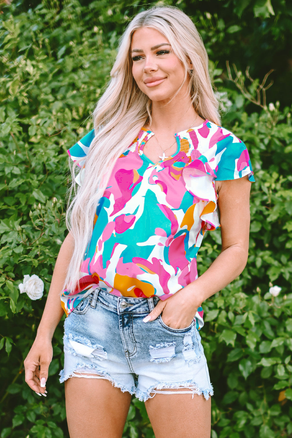 Multicolour Abstract Blouse