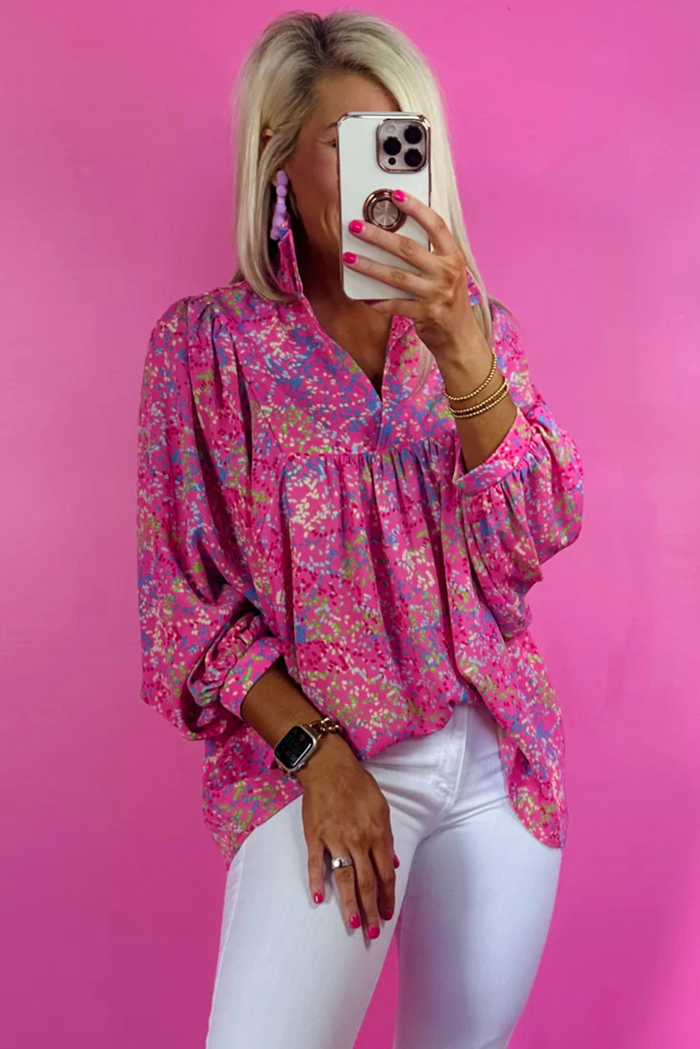 Bonbon Abstract Print Blouse