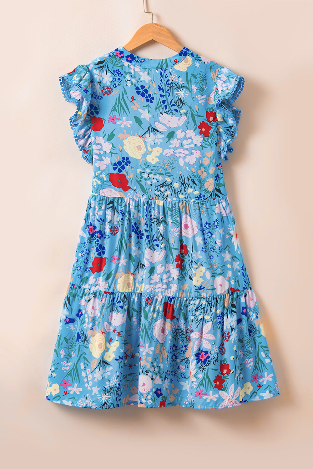 Sky Blue Floral  Dress