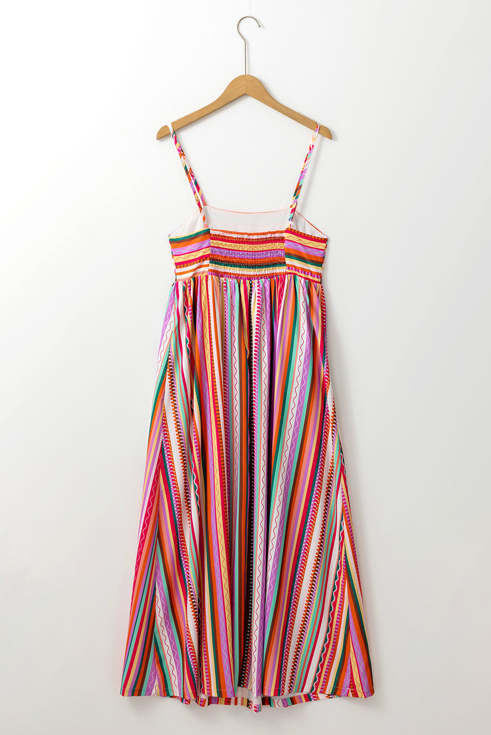 Multicolour Striped Thin Straps Maxi Dress