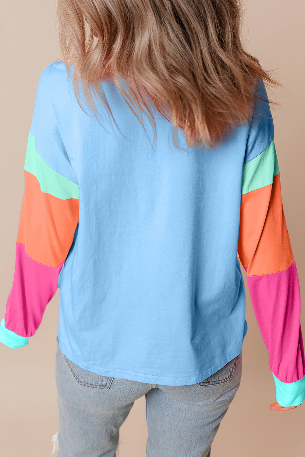 Dark Blue Colorblock  Top