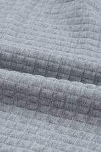 Load image into Gallery viewer, Gray Lattice Textured Kangaroo Pocket Drawstring Hoodie
