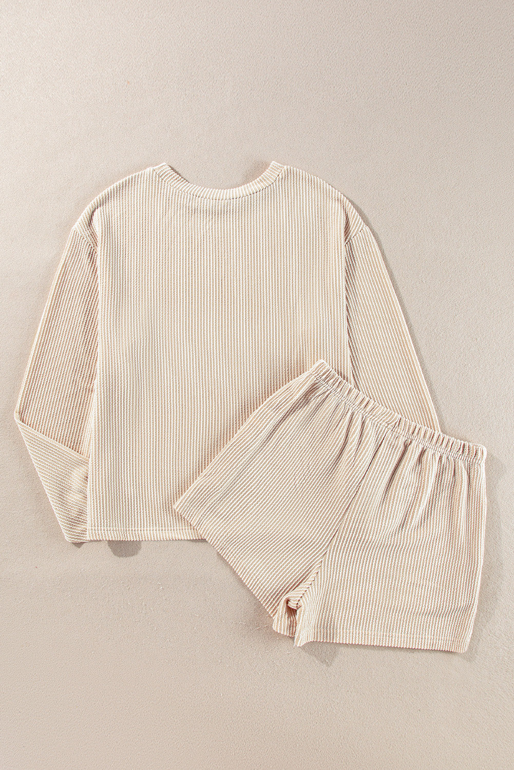 Parchment Corded Knit t Shorts Set