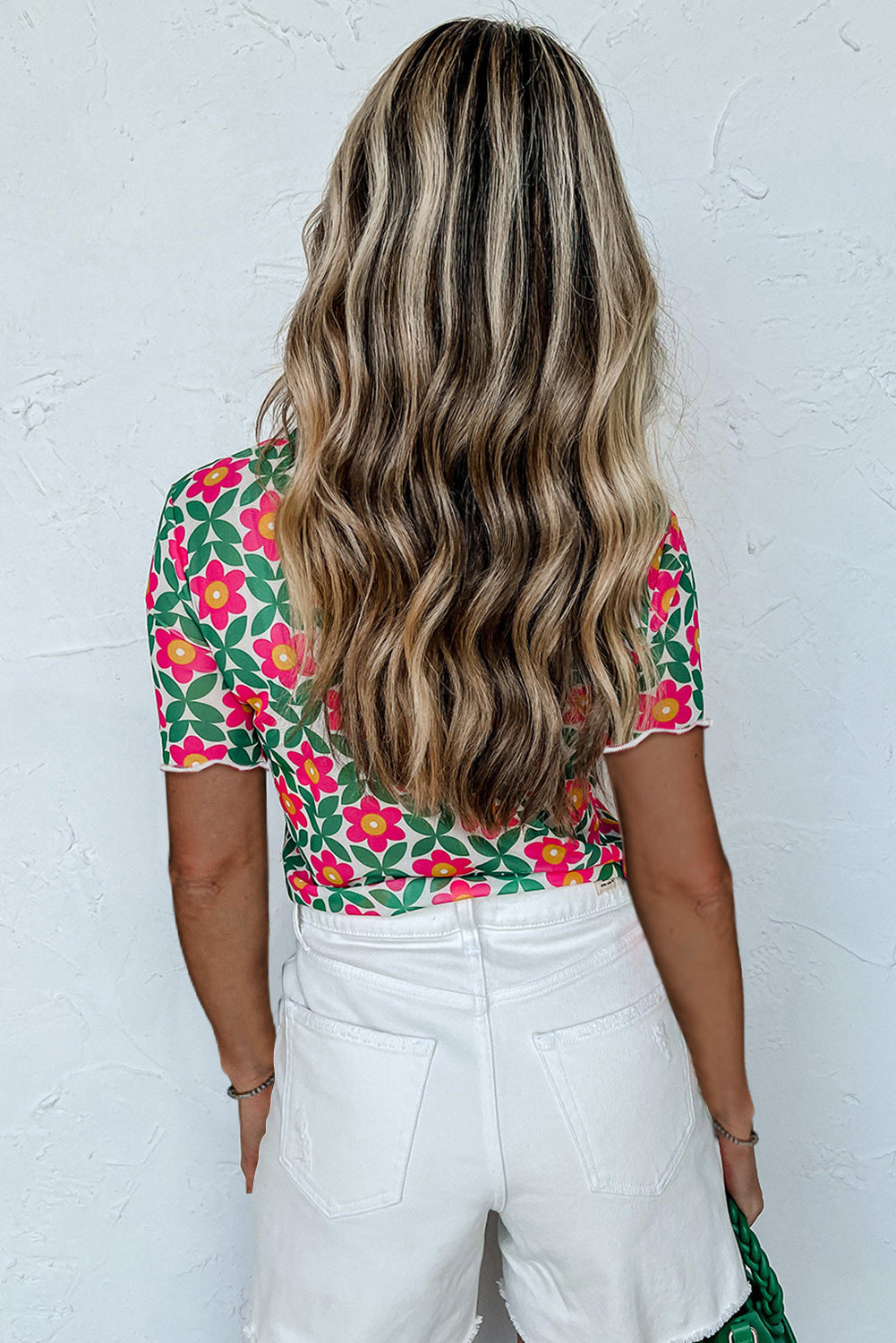 Fiery Red Retro Floral Tee