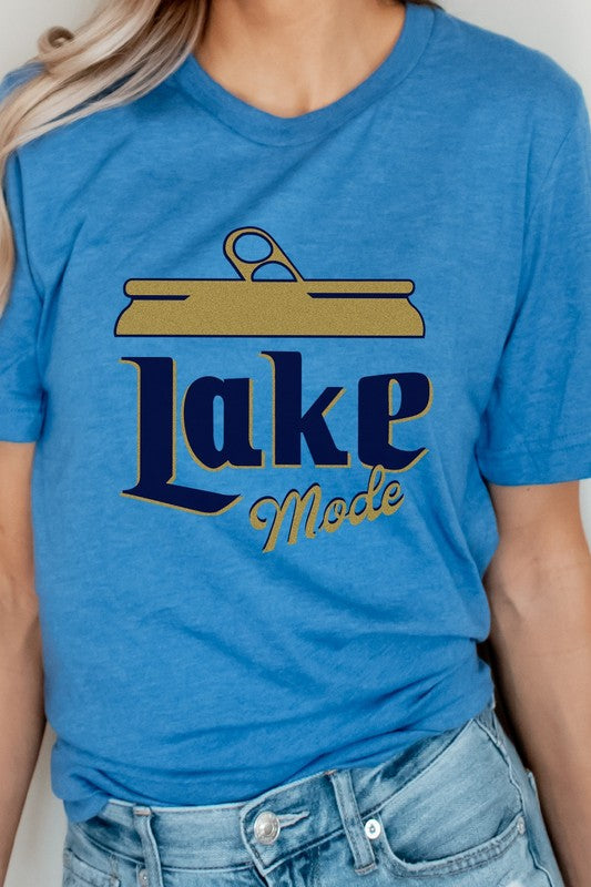 Lake Mode Beer Can Summer Vacation Graphic Tee