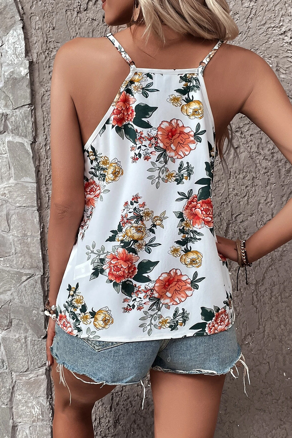 White Floral Tank