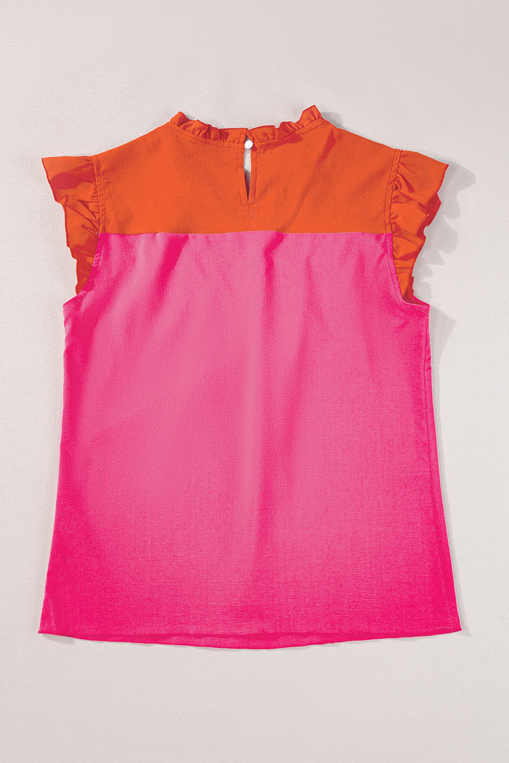 Orange Two Tone Ruffled Blouse