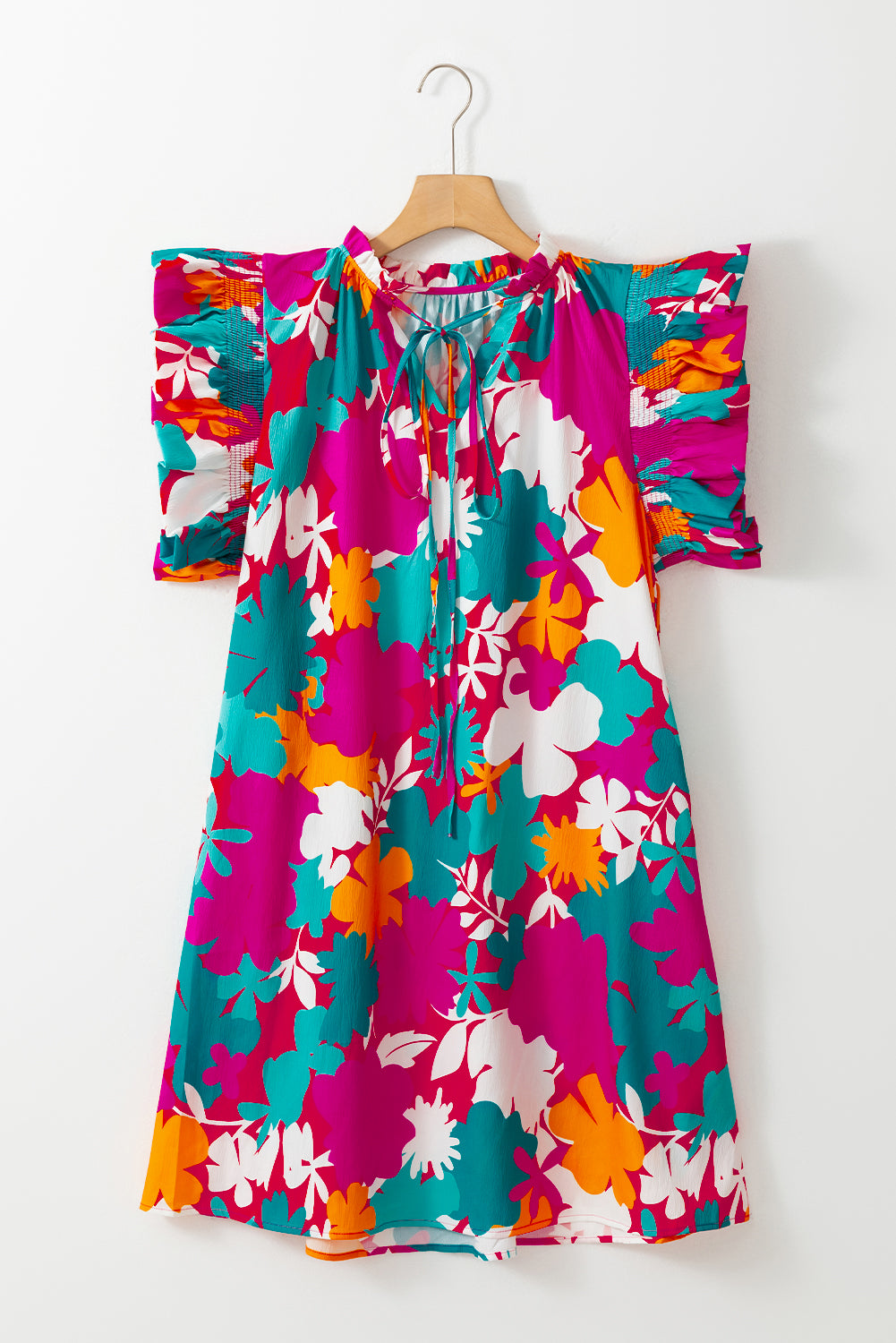 Multicolour Floral Tie Dress