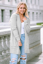 Load image into Gallery viewer, Beige Thermal Waffle Knit Pocketed Cardigan
