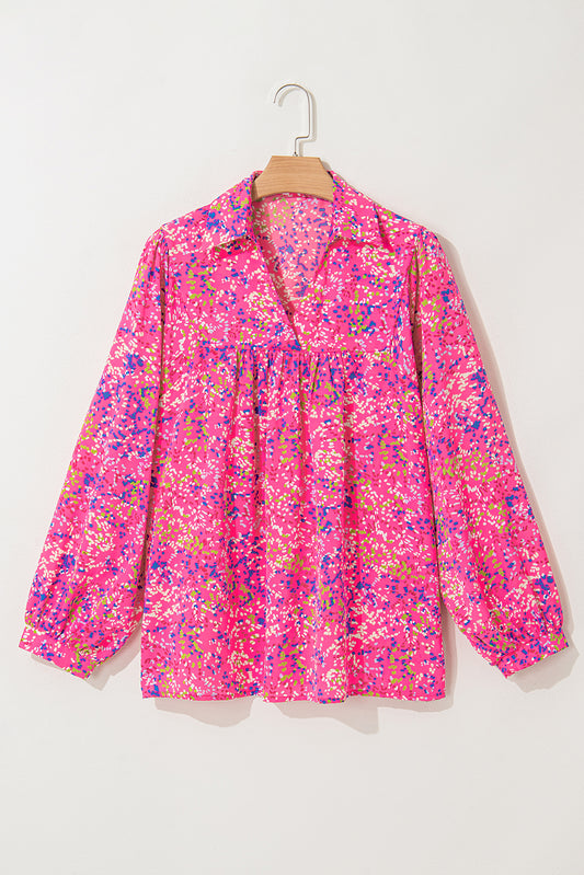 Purple Plus Size Floral Blouse