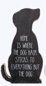 Wood Dog-Shaped Tabletop Sign 4 Assorted