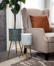 Load image into Gallery viewer, Leaf Etched Enamel Planters
