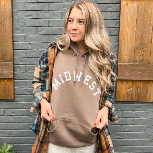 MIDWEST - Safari Brown Hooded Sweatshirt