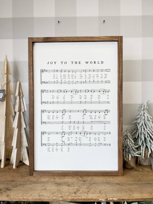 Joy to the World Hymn | Christmas Wood Sign: 8x12"