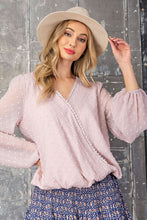 Load image into Gallery viewer, Surplice Lace Long Sleeve Top
