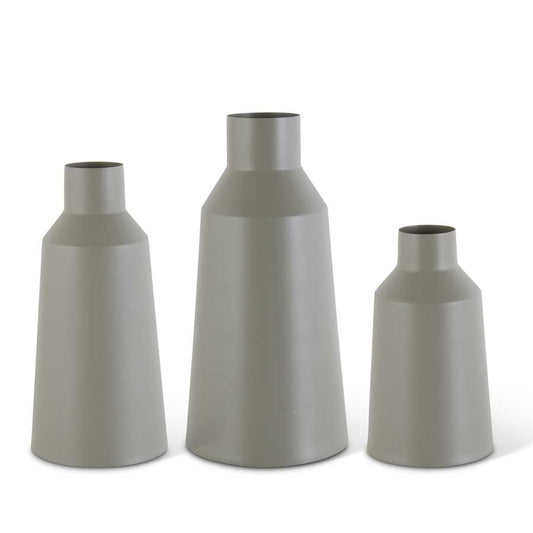 Green Matte Metal Vases