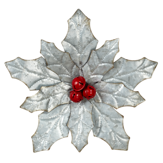 Small Galvanized Poinsettia Wall Decor