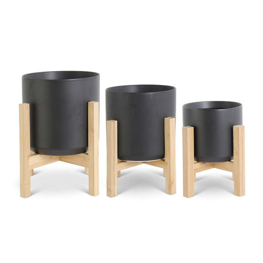 Modern Black Ceramic Planters