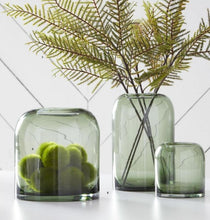 Load image into Gallery viewer, Green Transparent Glass Vases

