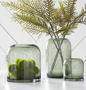 Green Transparent Glass Vases