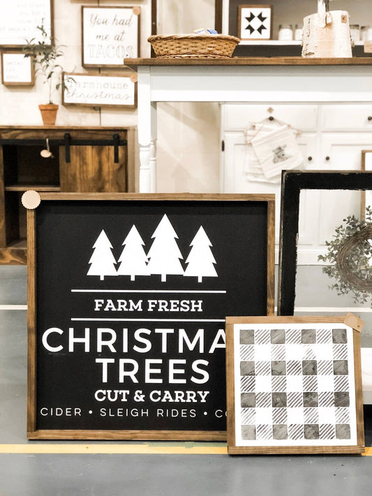 Farm Fresh Christmas Trees | Christmas Decor: White / 9x9"