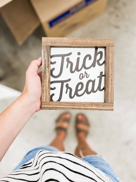 Trick or Treat | Halloween Wood Sign | Halloween Decor