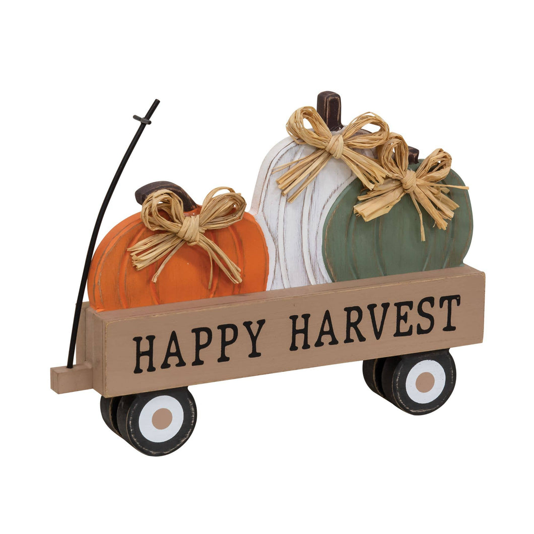 Happy Harvest Pumpkin Wagon Sitter