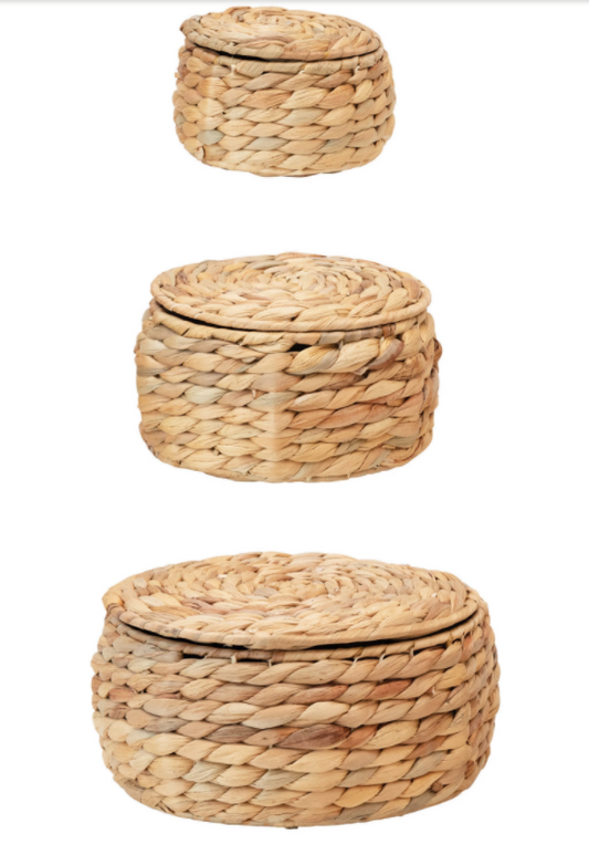 Water Hyacinth Baskets with Lid