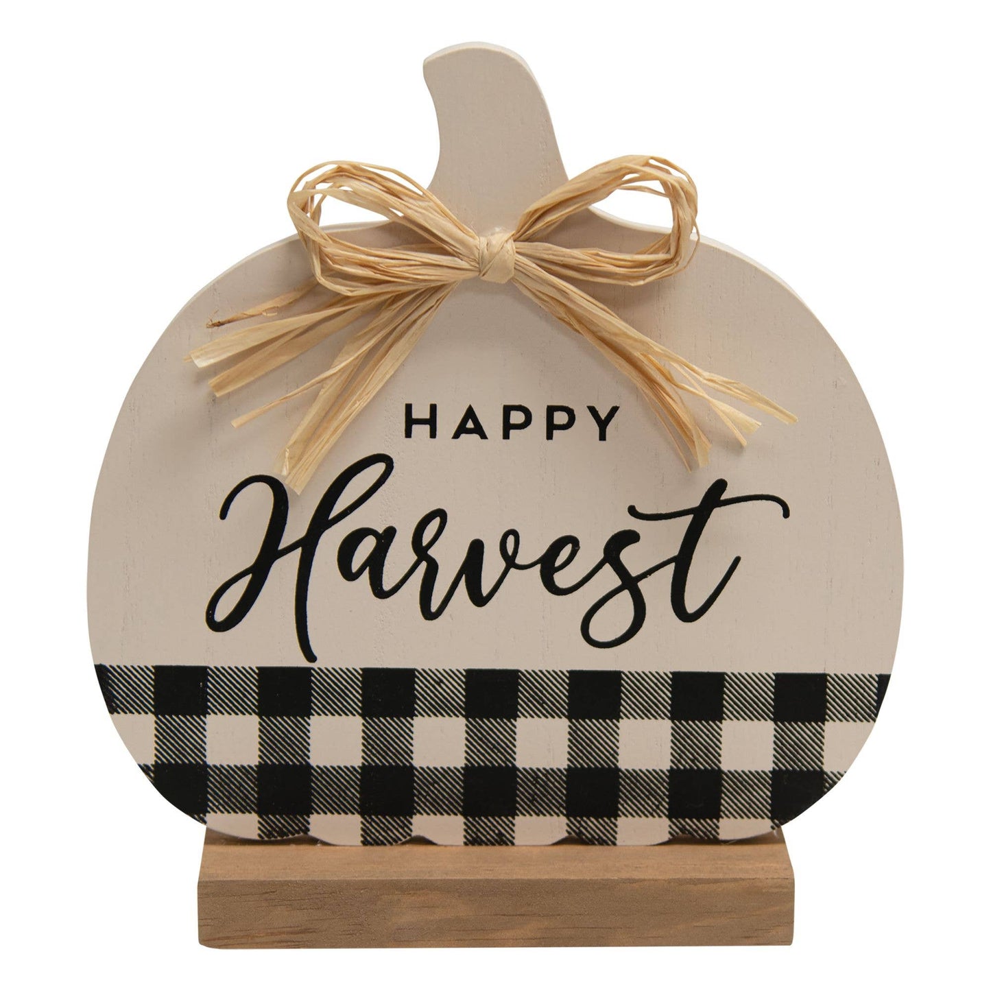 Happy Harvest Buffalo Check & White Pumpkin