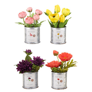 Seed Packet Tin Flowers - 9"