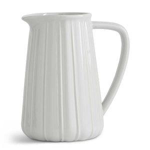 White Ribbed Pitcher - 7.5"