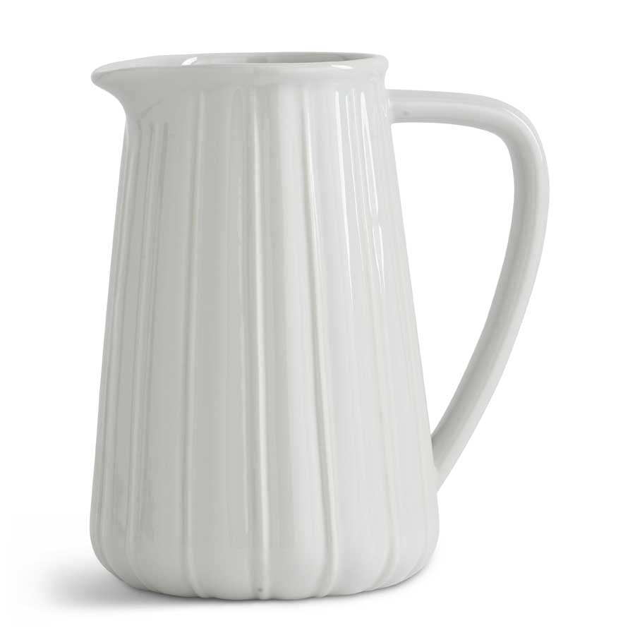 White Ribbed Pitcher - 7.5