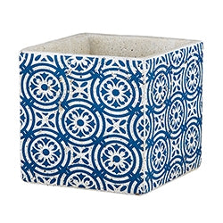 Blue Pattern Square Pot