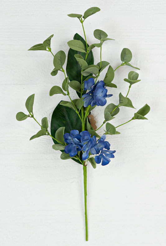 17in Spray-Blue Hydrangea and Eucalyptus Lvs-12