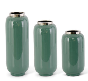 Enamel Green Vases