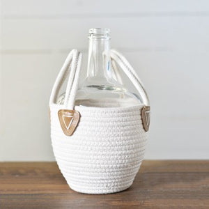 White Bagged Bottle Vase - 13"