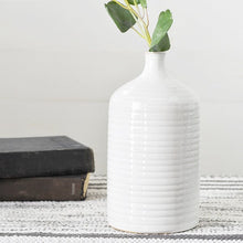 Load image into Gallery viewer, Ribbed Ceramic Vase -9&quot;
