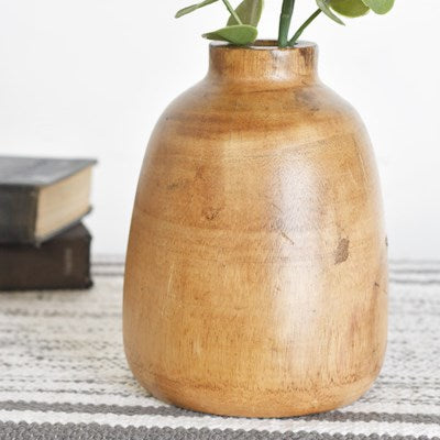 Modern Wood Vase - 7"