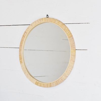 Round Rattan Mirror