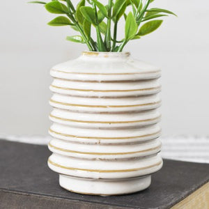 Ribbed Ceramic Vase