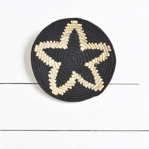 Natural & Black Star Seagrass Wall Art