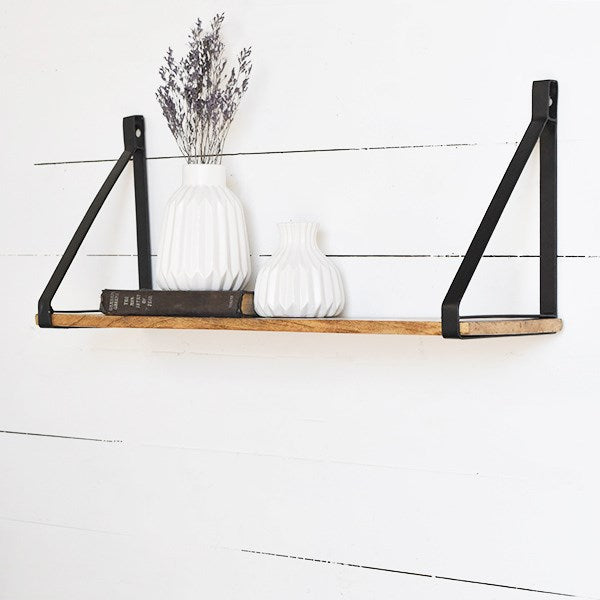 Wood & Metal Wall Shelf
