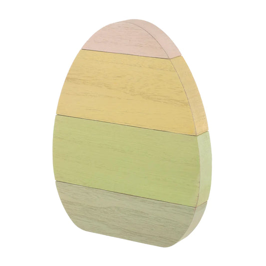 Large Washed Wood Egg Cutout