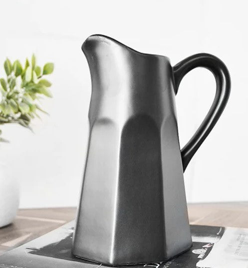 Matte Black Ceramic Pitcher