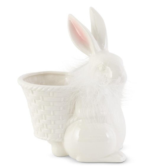 Ceramic Bunny Holding Basket